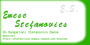 emese stefanovics business card